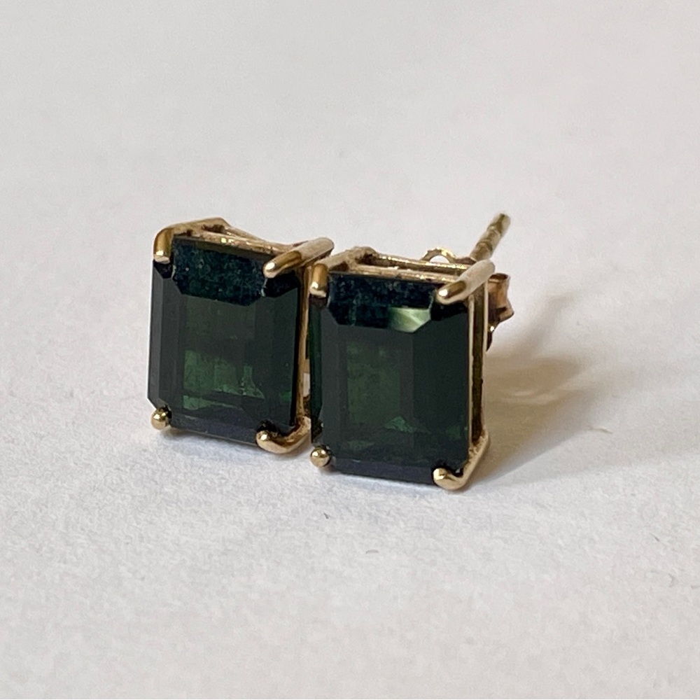 14k Green Tourmaline Studs
